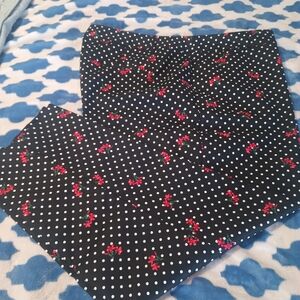 Black Polka Dot Floral Pants